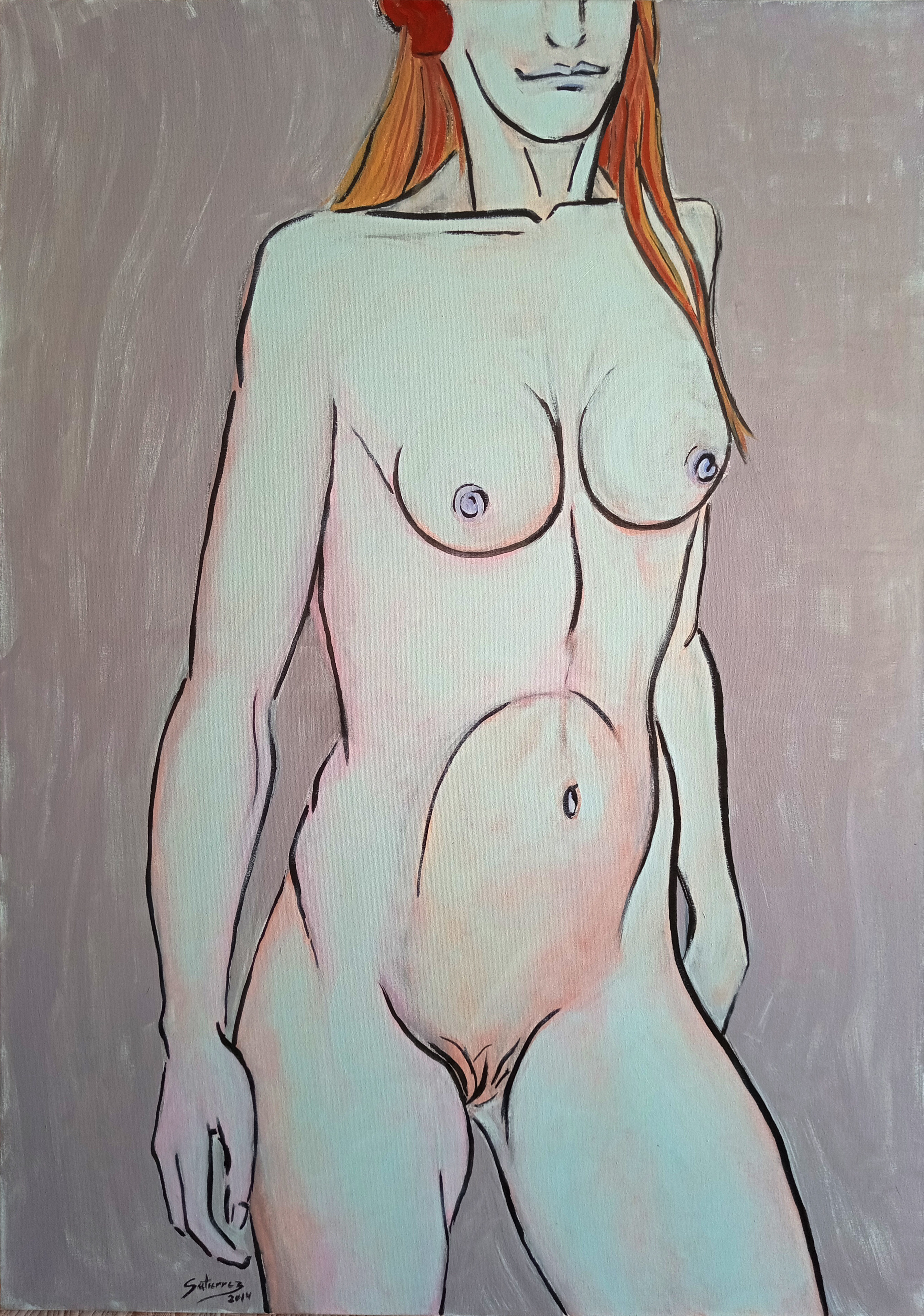 Forma de mujer II. Arte, pintor español de Cañete de las Torres,migrantes,